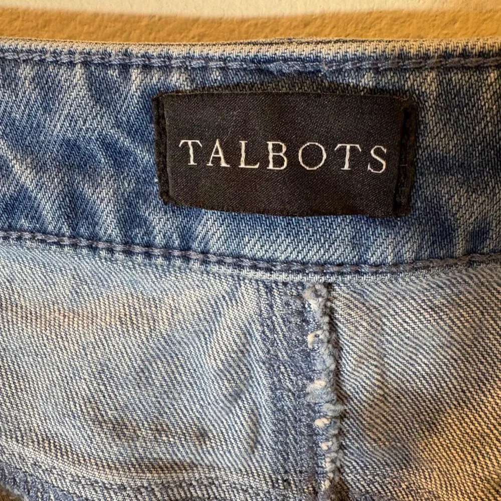 Talbots‎ Slim Ankle Jean in Linear Garden Blooms Floral Blue Denim Size 10P